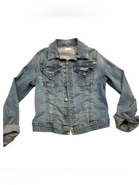 Hudson Jeans Women’s Light Wash Denim Jacket Button Front Classic Trucker Jacket
